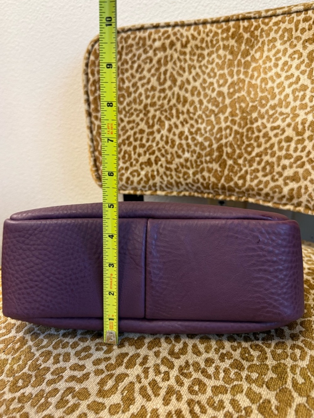 HANDMADE Burgundy/Plum Leather Satchel/Shoulder Bag w Bow Kisslock Gold hardware - Picture 12 of 16